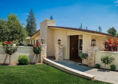 Outdoor lawn and walkway